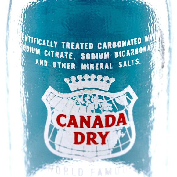 Canada Dry Club Soda 7oz Vintage Empty Glass Bottle - Picture 5 of 7